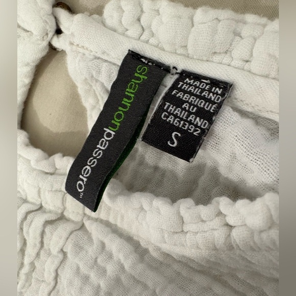 Shannon Passero cotton long sleeve white gauze shirt size small - Picture 7 of 12